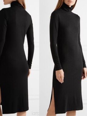 James Perse Turtleneck Double Split Midi Dress Size 2